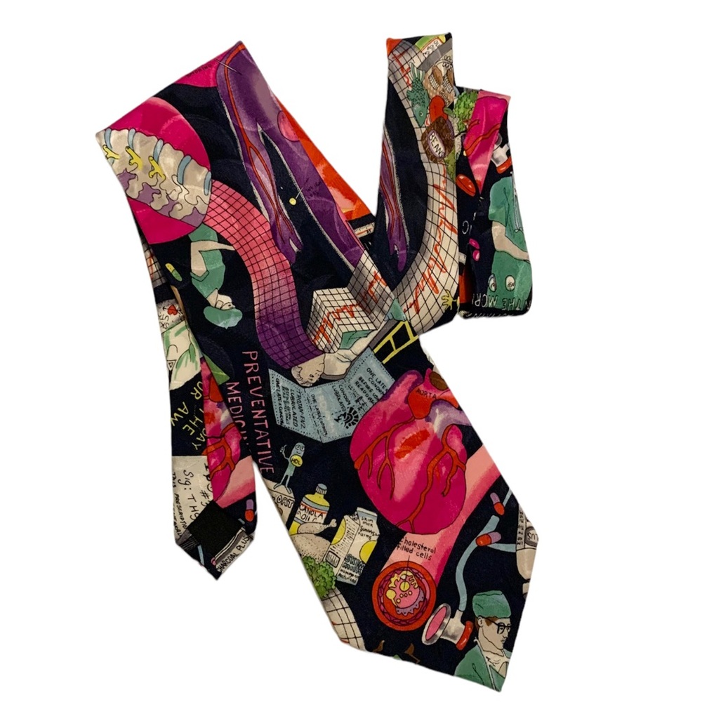 Nicole Miller preventative medicine/doctor/healthcare Silk novelty necktie